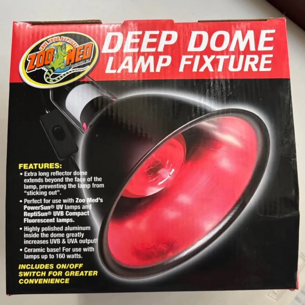 Zoo Med Aluminum Deep Dome Lamp Fixture 8.5” Bottom Diameter